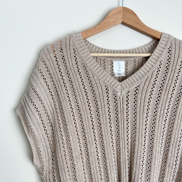 Joie Beige V-Neck Women's Sweater - Picture 2 of 5